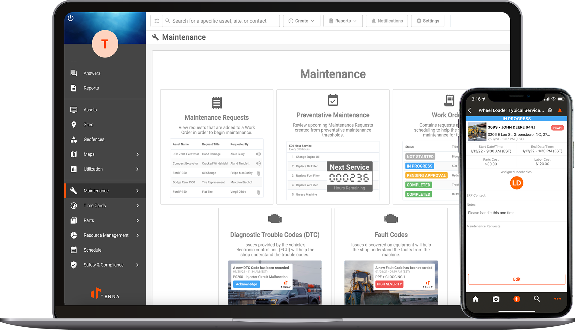 Maintenance - UI Mockup